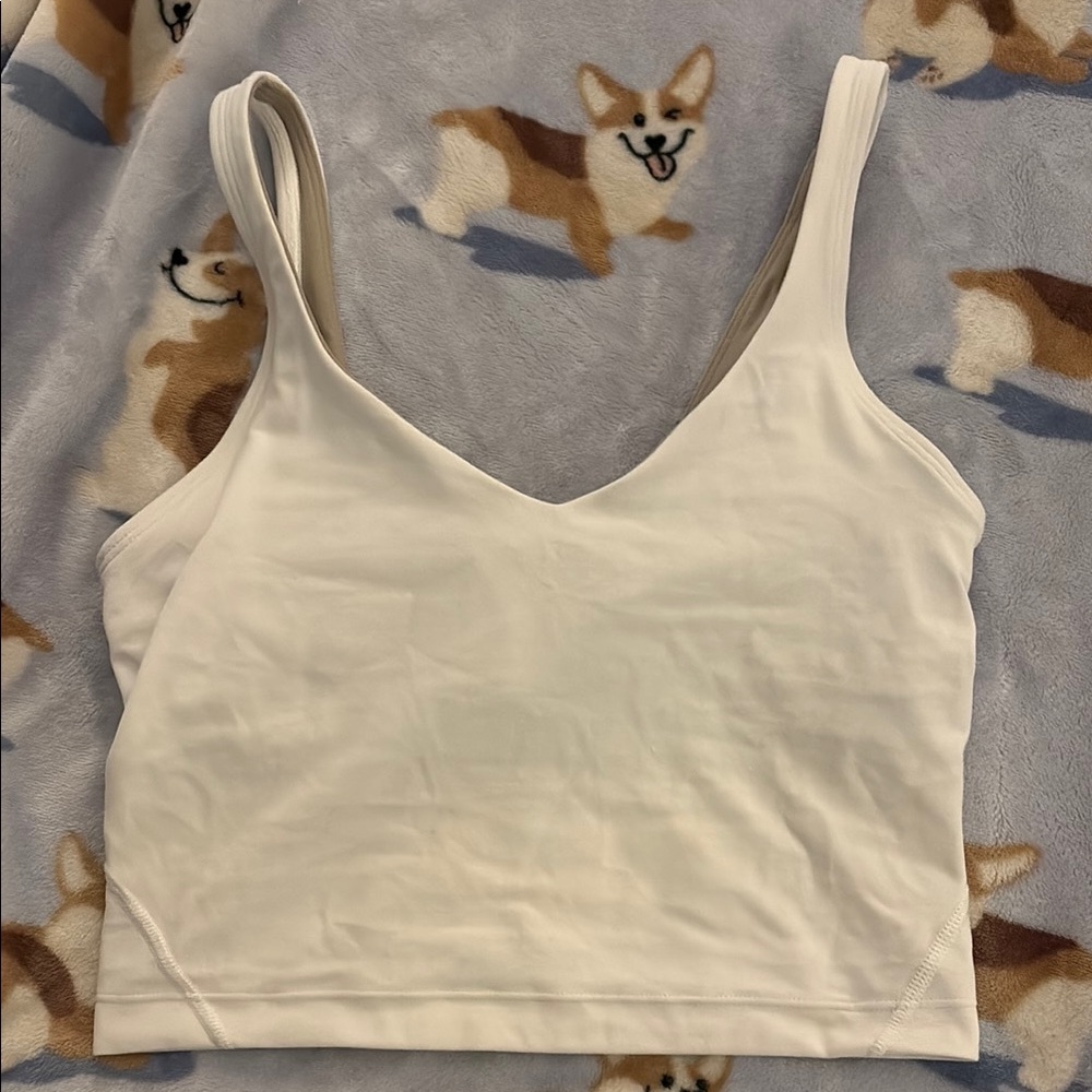 lululemon athletica White Seamless V-Neck Crop Tank
